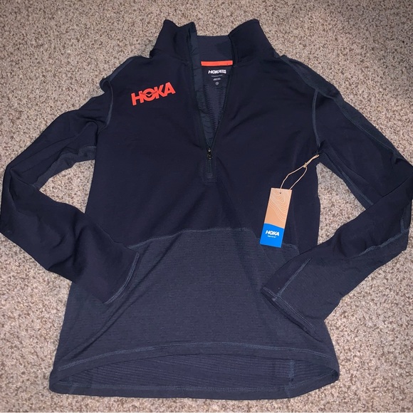 Hoka One One Other - HOKA Men’s 1/2 Zip Pullover Midlayer L/S Shirt Running/Training Sz S - Blue NWT